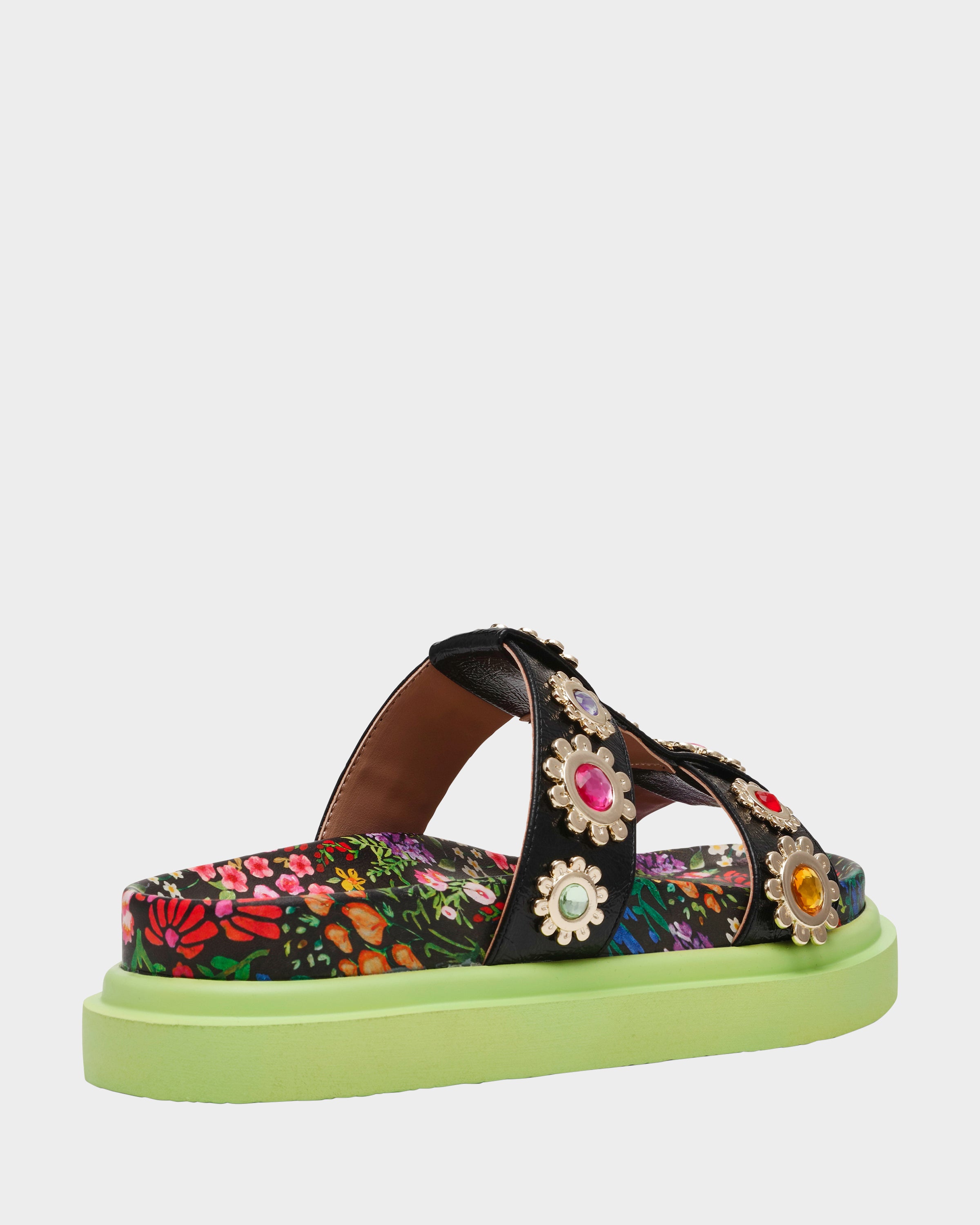 MADOXX Floral Flatform Slide Sandals with Comfort Footbed