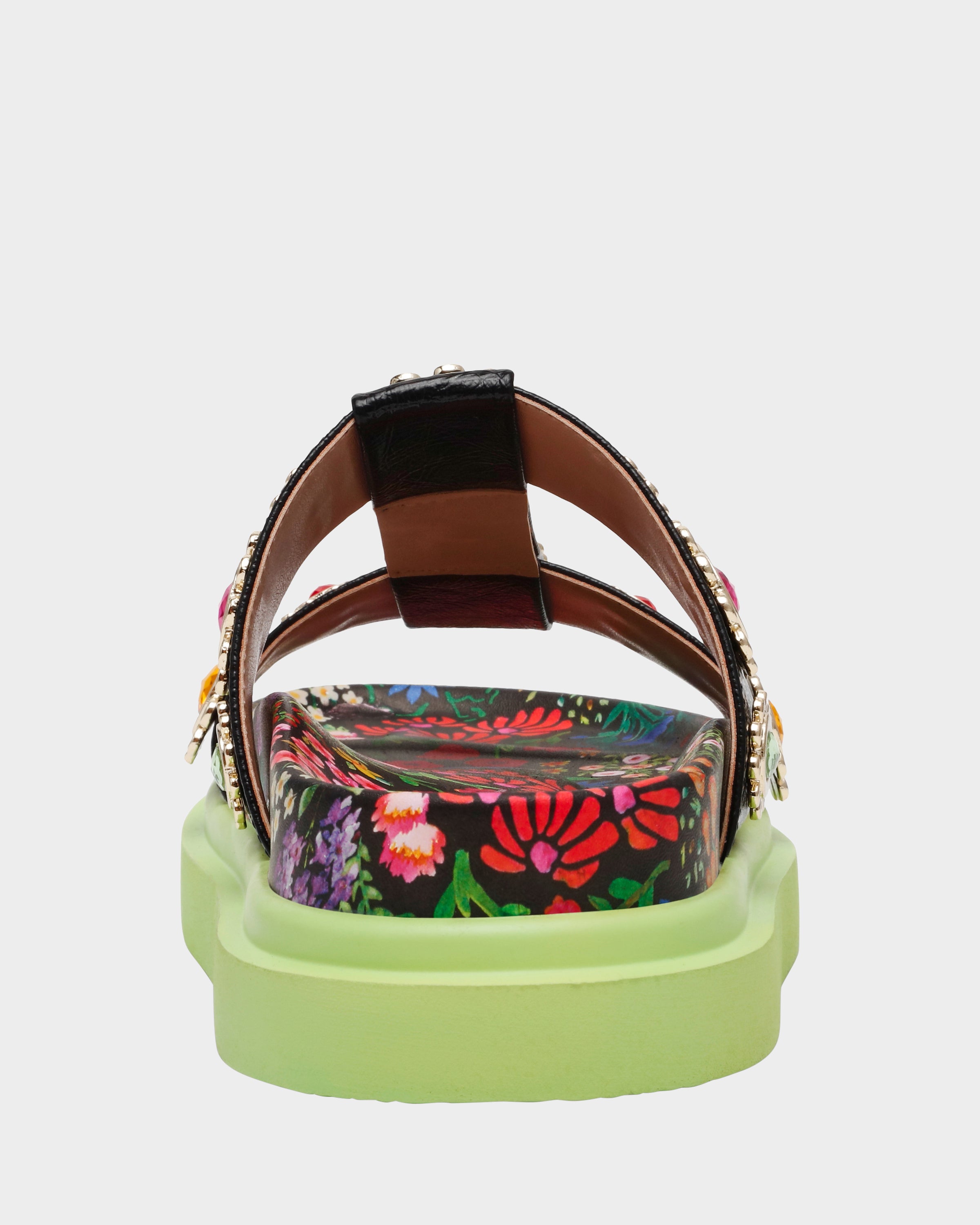 MADOXX Floral Flatform Slide Sandals with Comfort Footbed