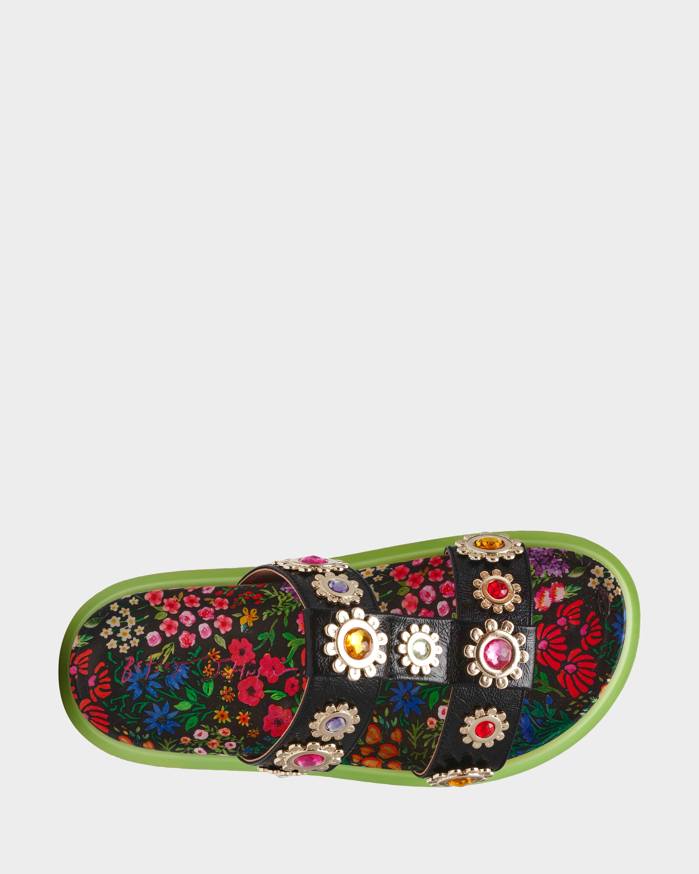 MADOXX Floral Flatform Slide Sandals with Comfort Footbed