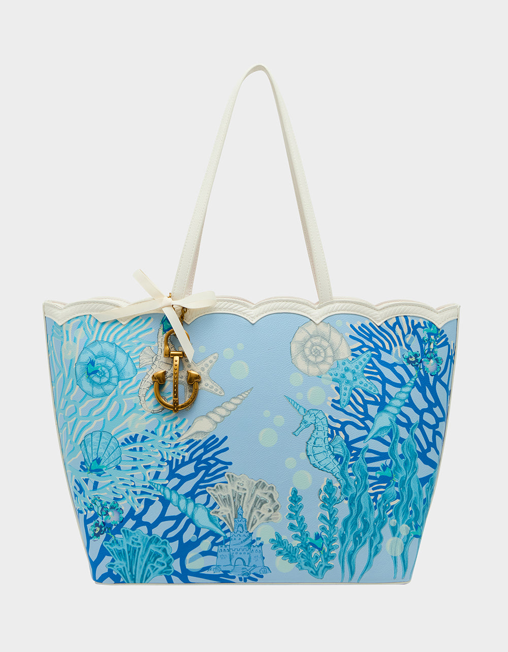 Betsey Johnson Blue Ocean-Themed Make Waves Tote Bag