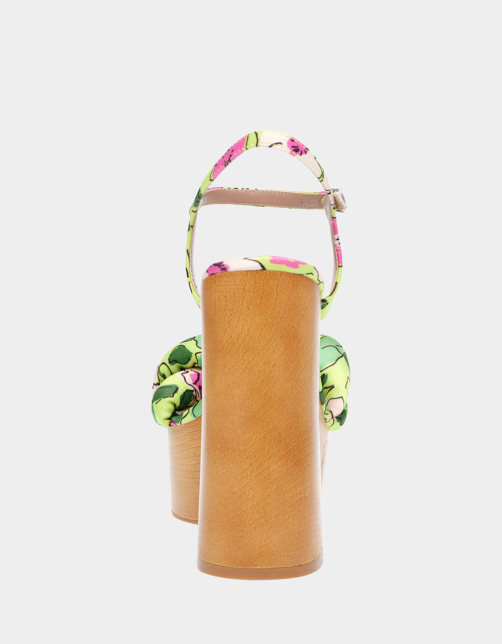 Betsey Johnson Floral Print Platform Heel Sandals - 5 Inch Yellow