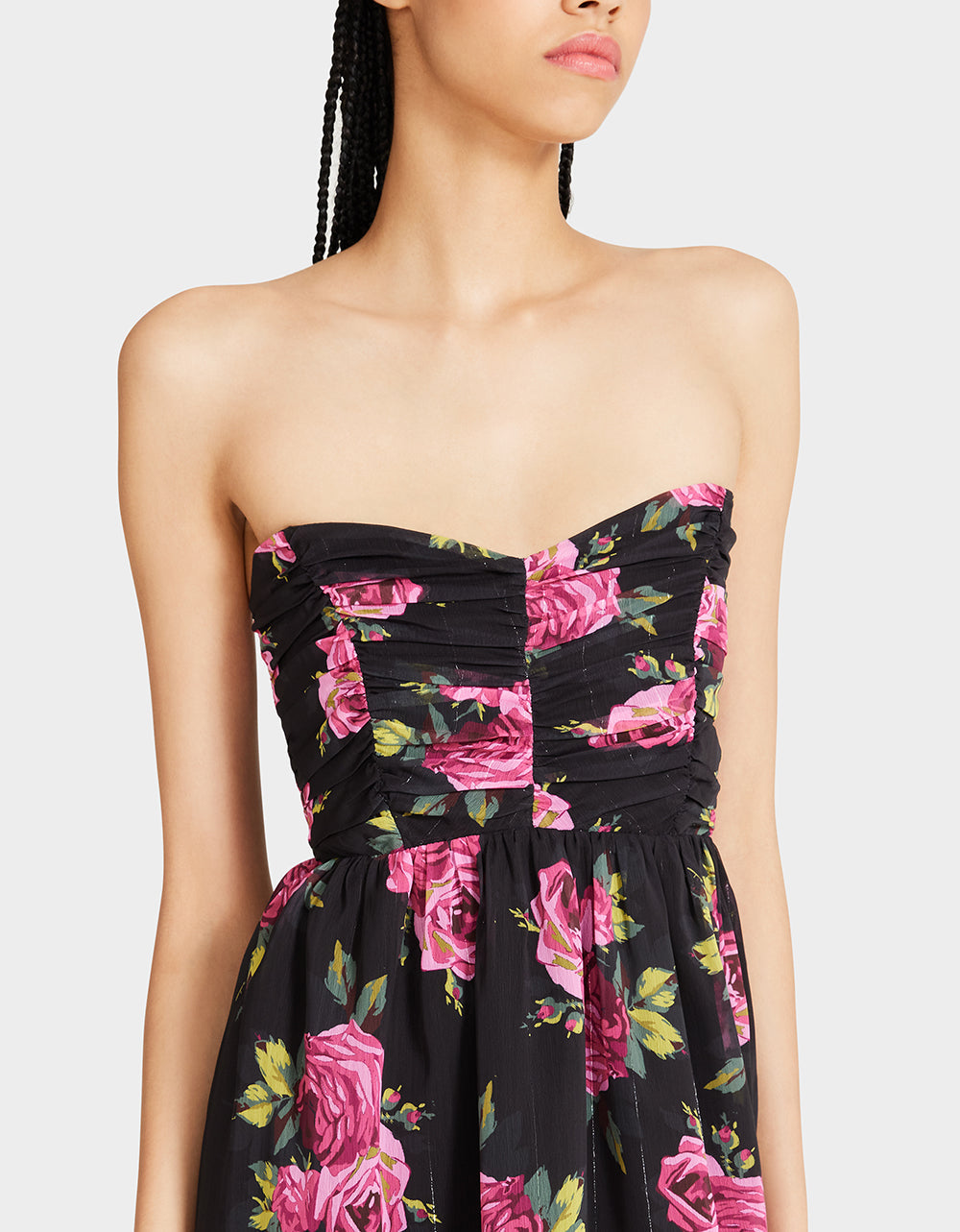 Floral Print Sweetheart Neckline Mini Dress by RE:LUV