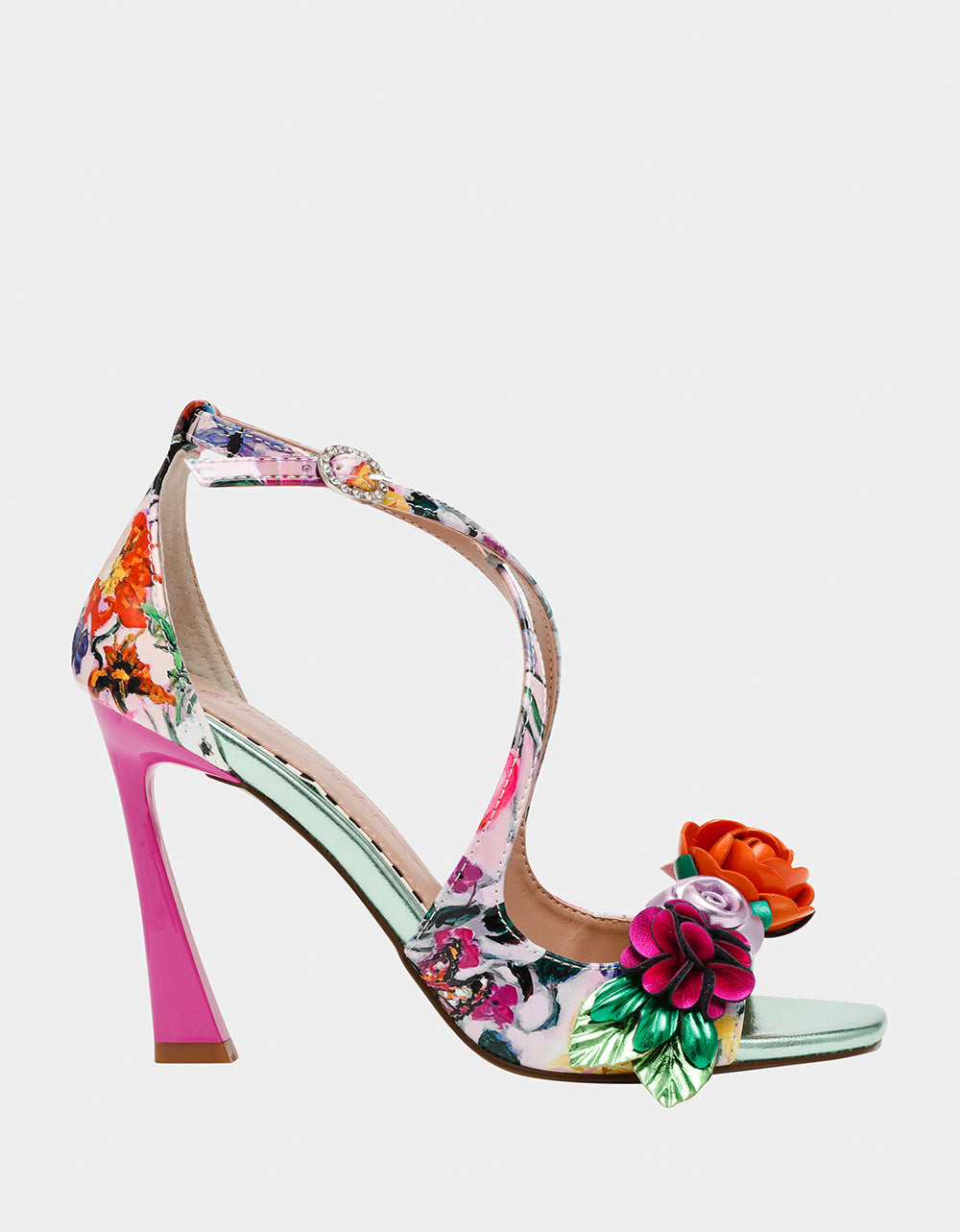 Betsey Johnson MIKAH Pale Pink Floral Heels - 3.75 Inch
