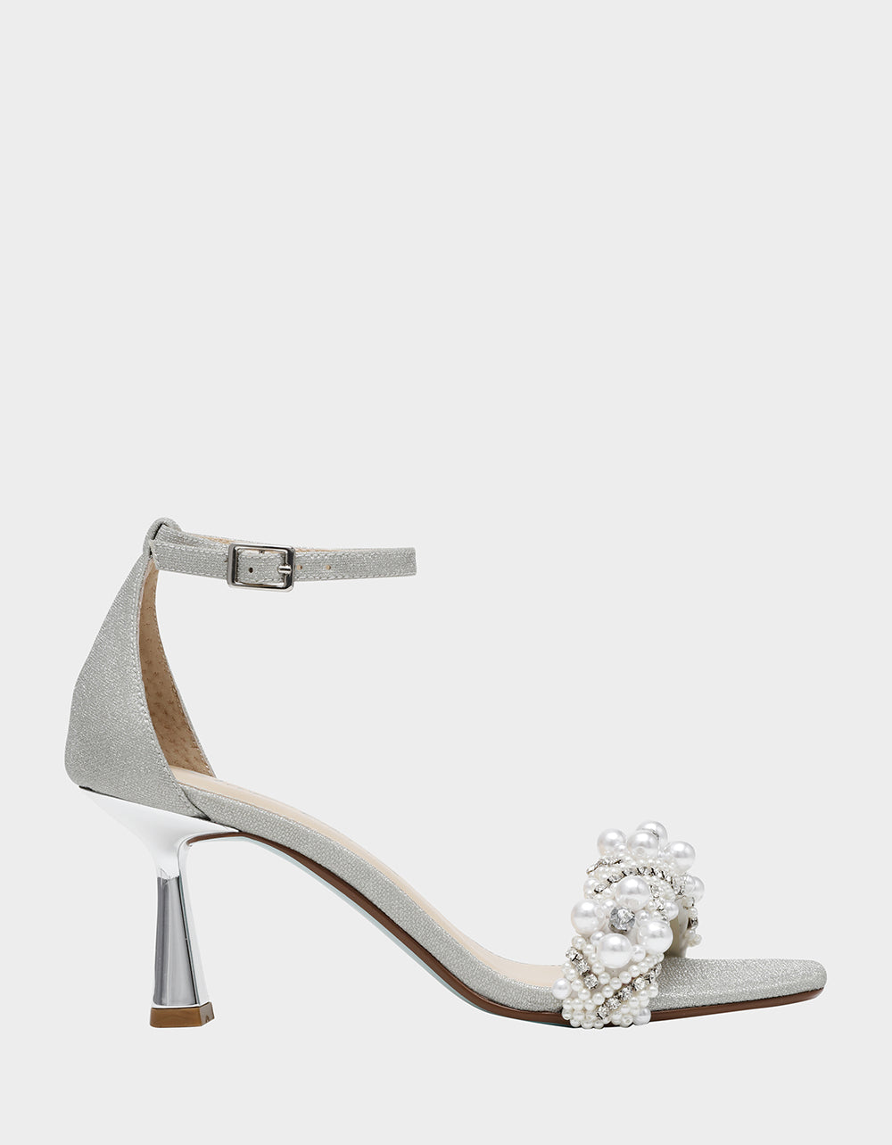 Betsey Johnson MILO Silver Kitten Heels - 2.5 Inch Formal Shoes