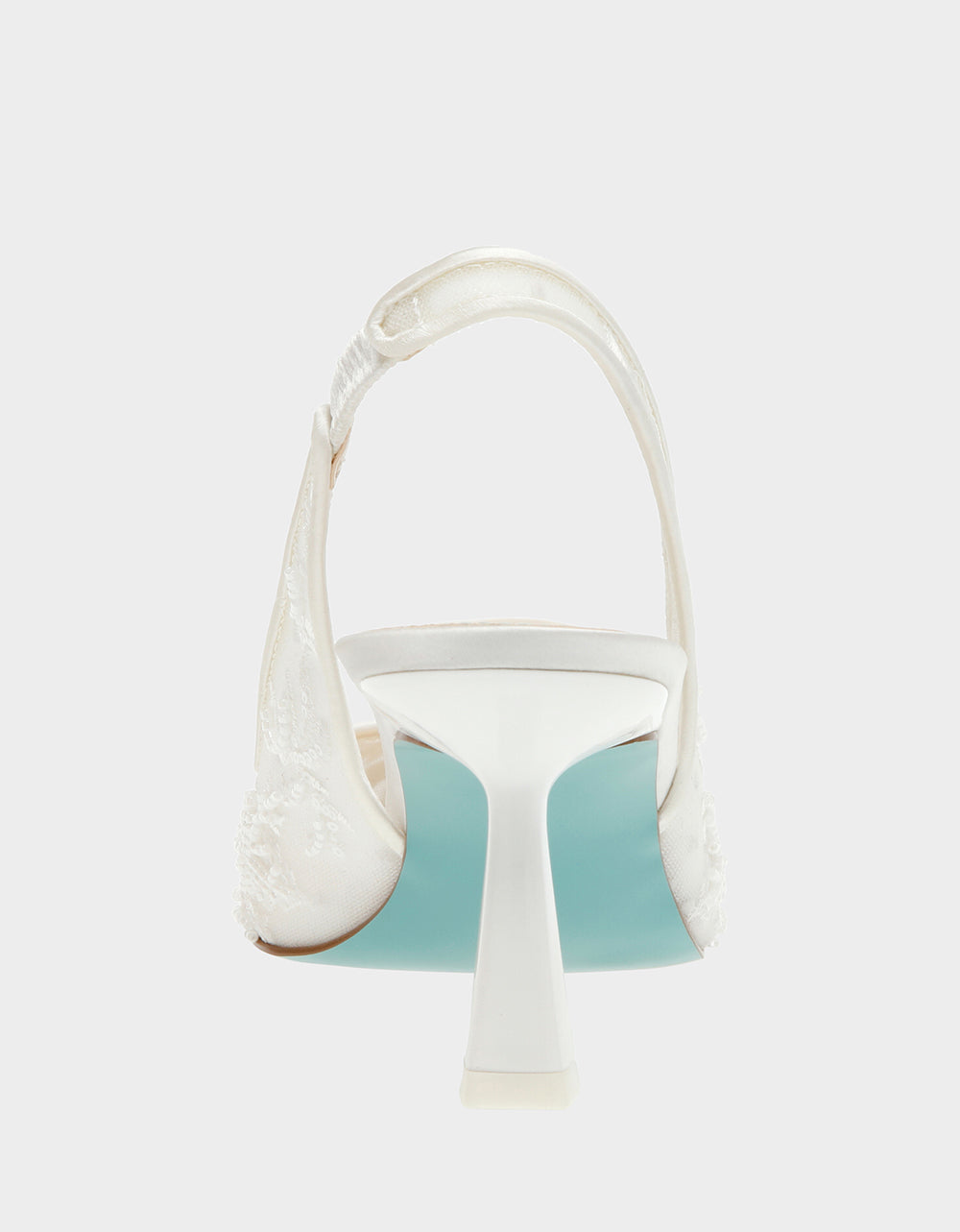 Betsey Johnson Nikki Ivory Embroidered Slingback Heels - 3 Inch