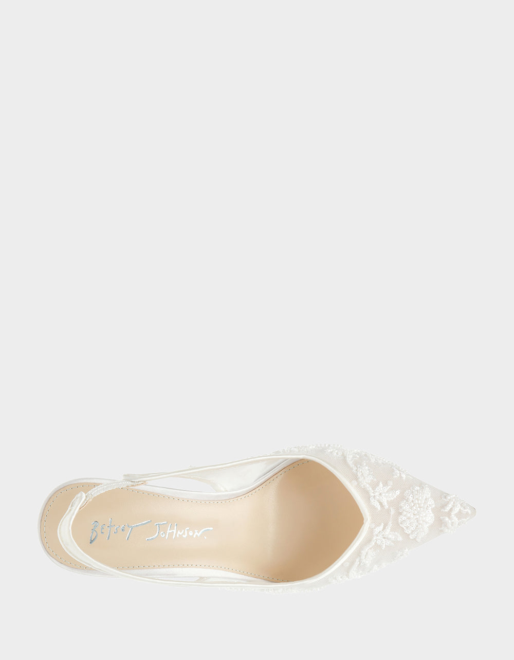Betsey Johnson Nikki Ivory Embroidered Slingback Heels - 3 Inch