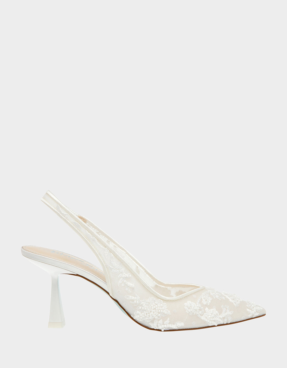 Betsey Johnson Nikki Ivory Embroidered Slingback Heels