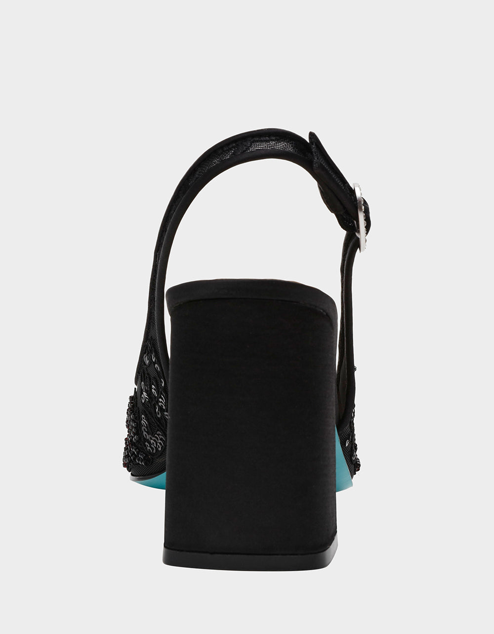 Betsey Johnson NINAH Black Mesh Slingback Block Heel Shoes