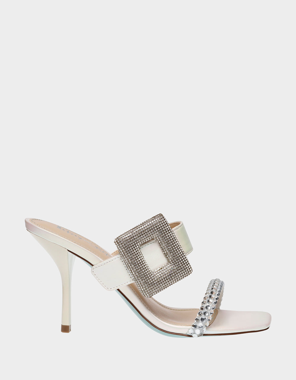 Betsey Johnson Anny Ivory Rhinestone Buckle Heels