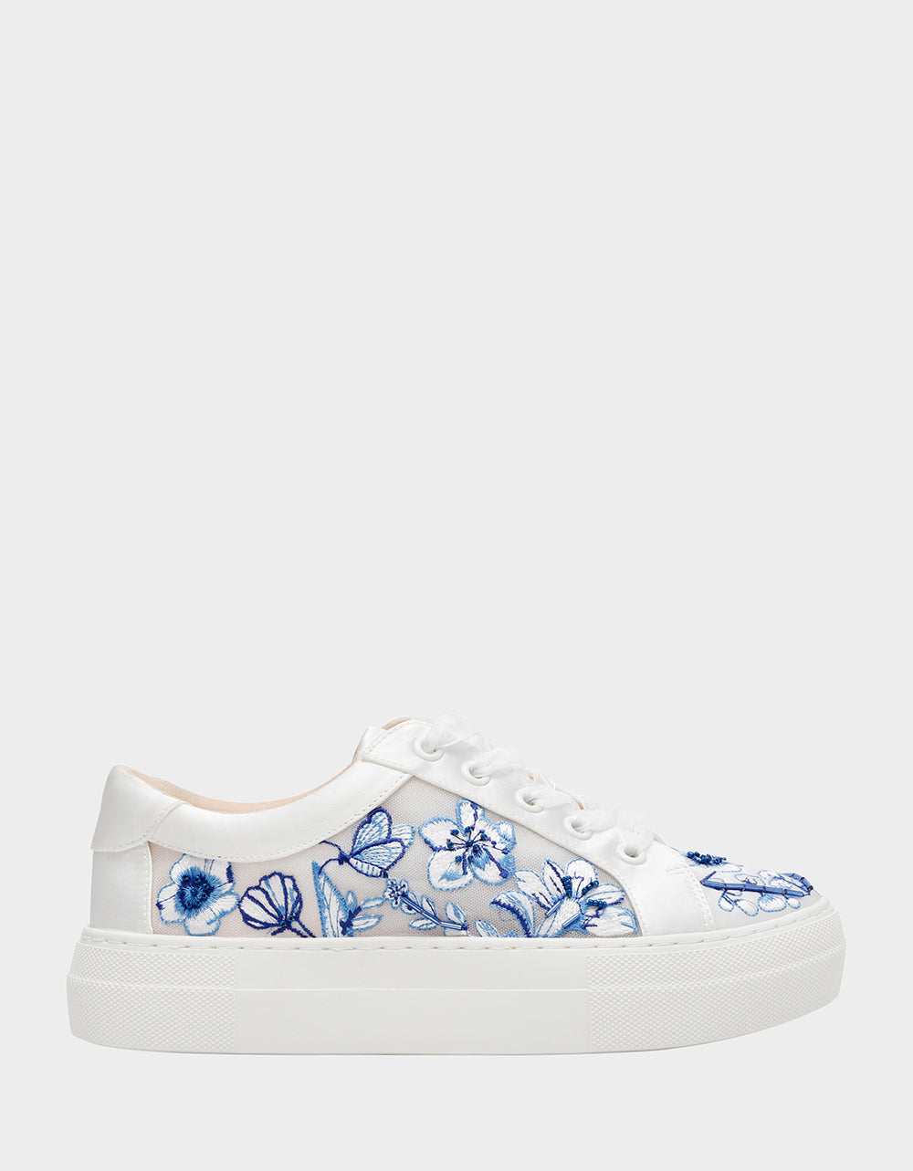 Betsey Johnson Nino Blue Floral Embroidered Sneakers