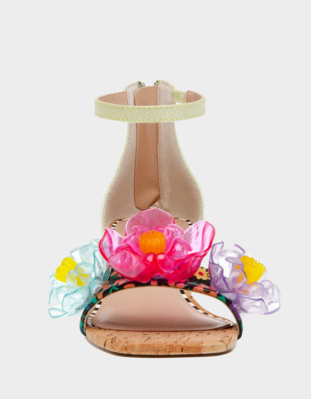Betsey Johnson Oaklee Floral Open-Toe Sandal with 1.5 Inch Heel