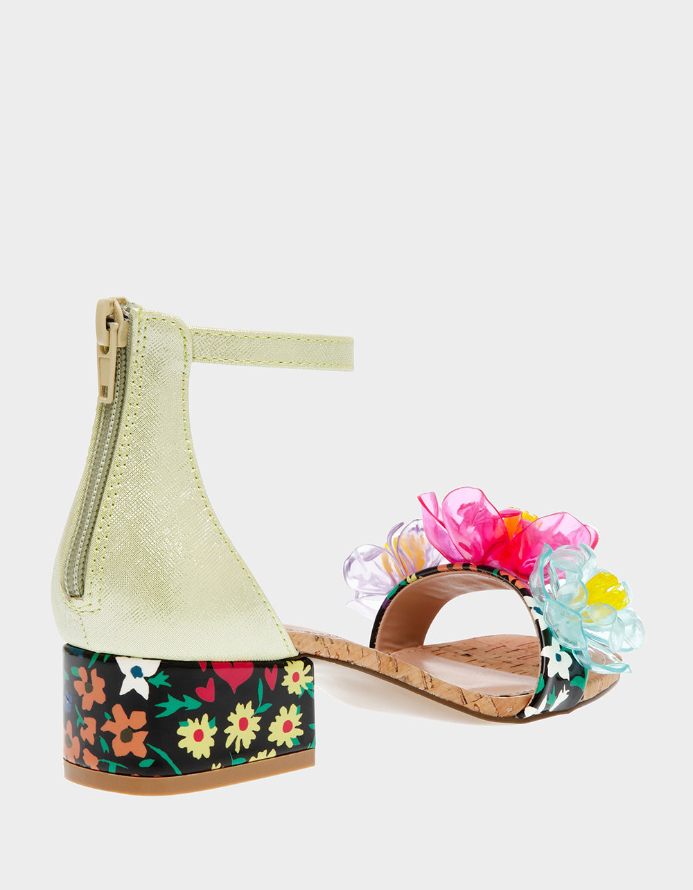 Betsey Johnson Oaklee Floral Open-Toe Sandal with 1.5 Inch Heel