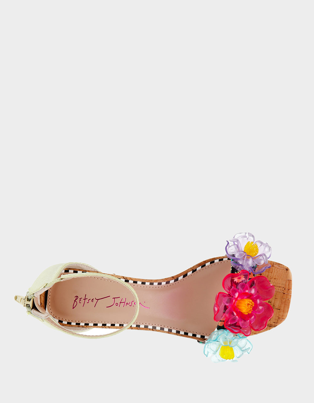 Betsey Johnson Oaklee Floral Open-Toe Sandal with 1.5 Inch Heel