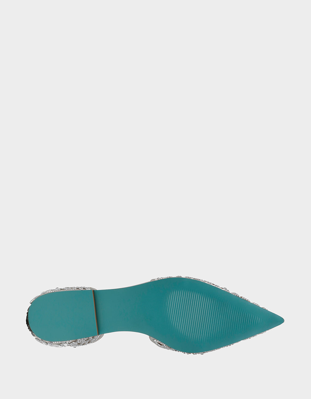 Betsey Johnson Crystal-Embellished Silver Ballet Flats