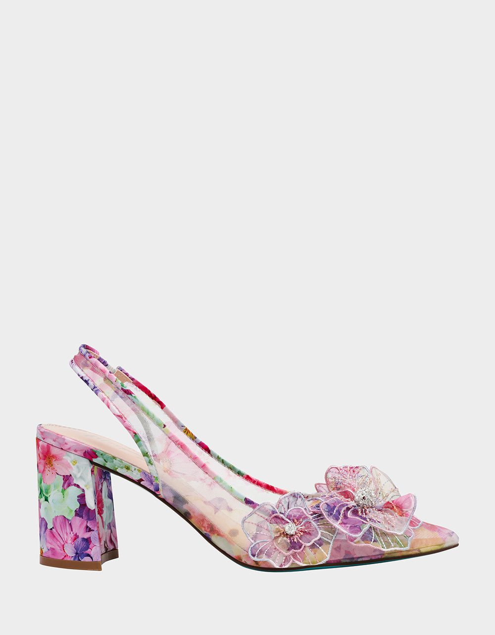 Betsey Johnson Petra Floral Mesh Slingback Heels