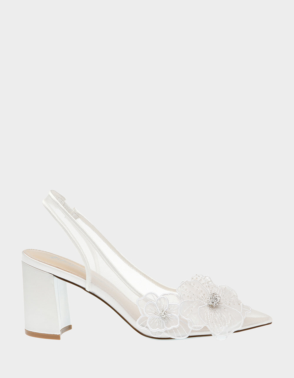Betsey Johnson Petra Ivory Floral Slingback Mesh Heels