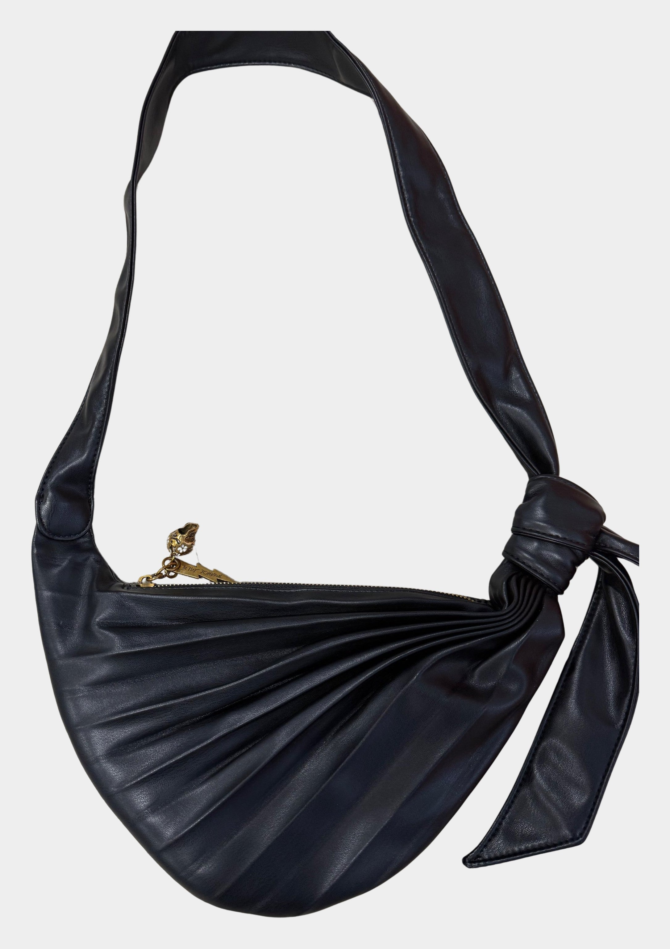 RE:LUV Black Pleated Crossbody Bag for Women | Sling Purse
