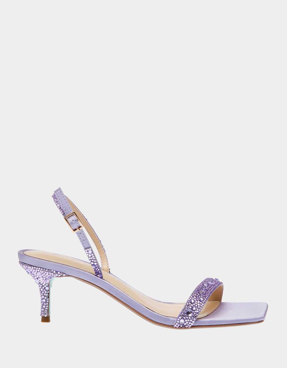 Betsey Johnson Rebel Lavender Rhinestone Kitten Heels
