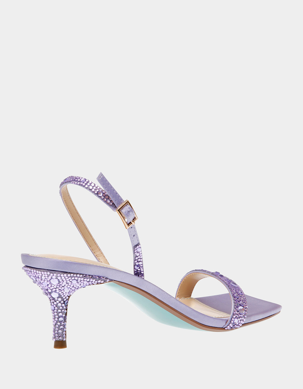 Betsey Johnson Rebel Lavender Rhinestone Kitten Heels