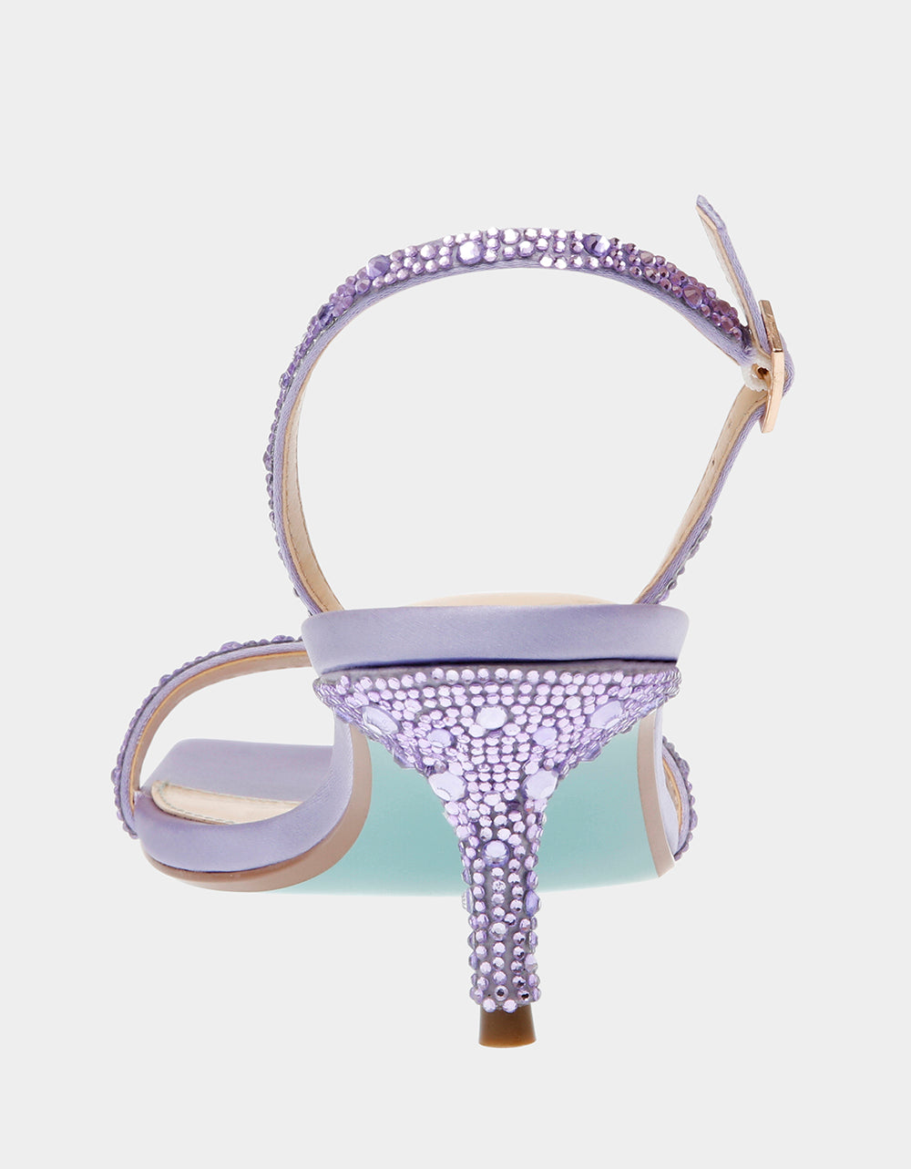Betsey Johnson Rebel Lavender Rhinestone Kitten Heels