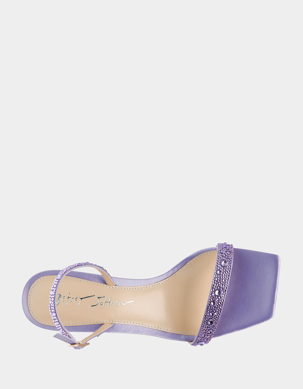 Betsey Johnson Rebel Lavender Rhinestone Kitten Heels