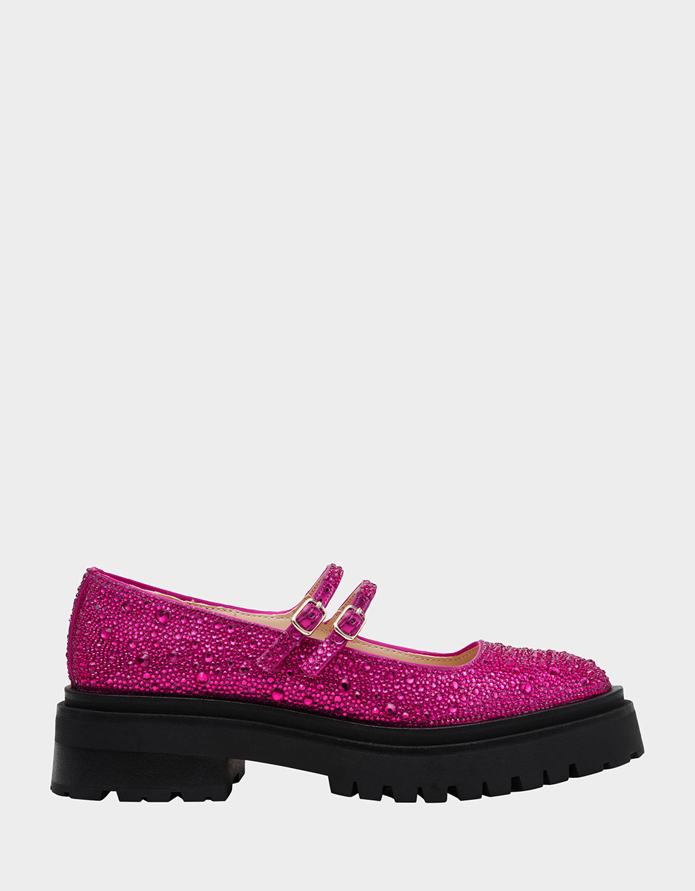 Betsey Johnson RICO Fuchsia Rhinestone Mary Jane Platform Shoes
