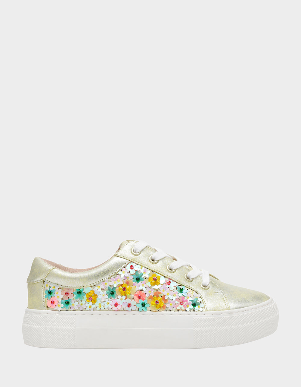 Betsey Johnson ROMMY Lime Multi Sequined Platform Sneakers