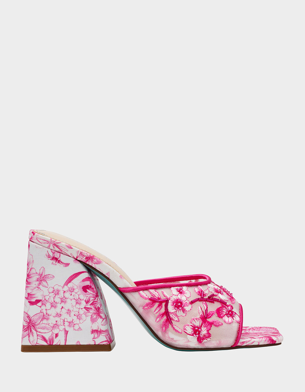 Betsey Johnson ROO Fuchsia Floral Slip-On Heels