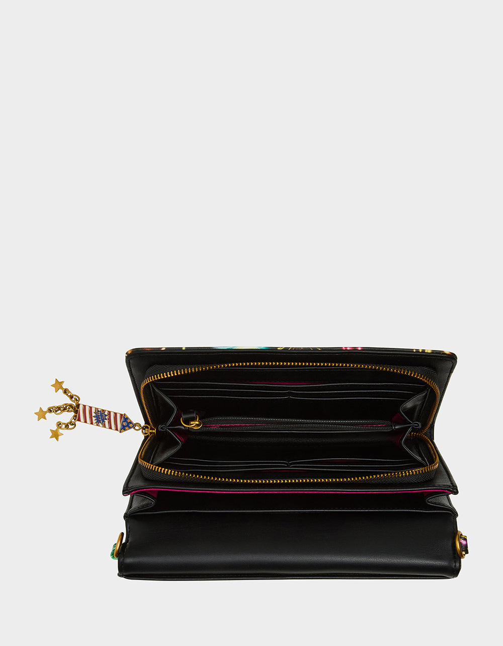 Betsey Johnson Spark Joy Black Multi Chain Wallet for Women
