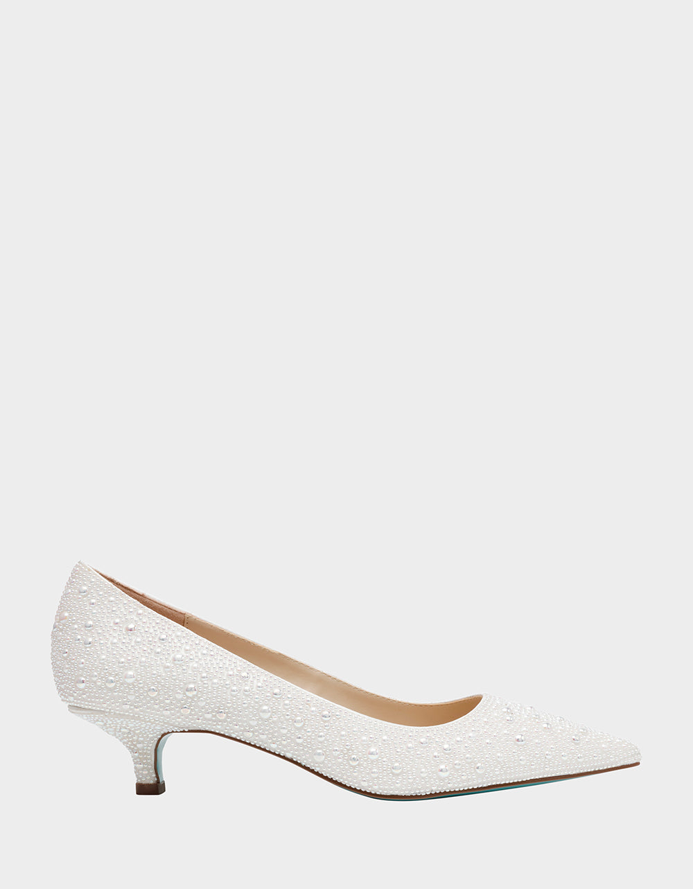 Betsey Johnson SCOUT Pearl Bedazzled Kitten Heel Pump for Formal Events
