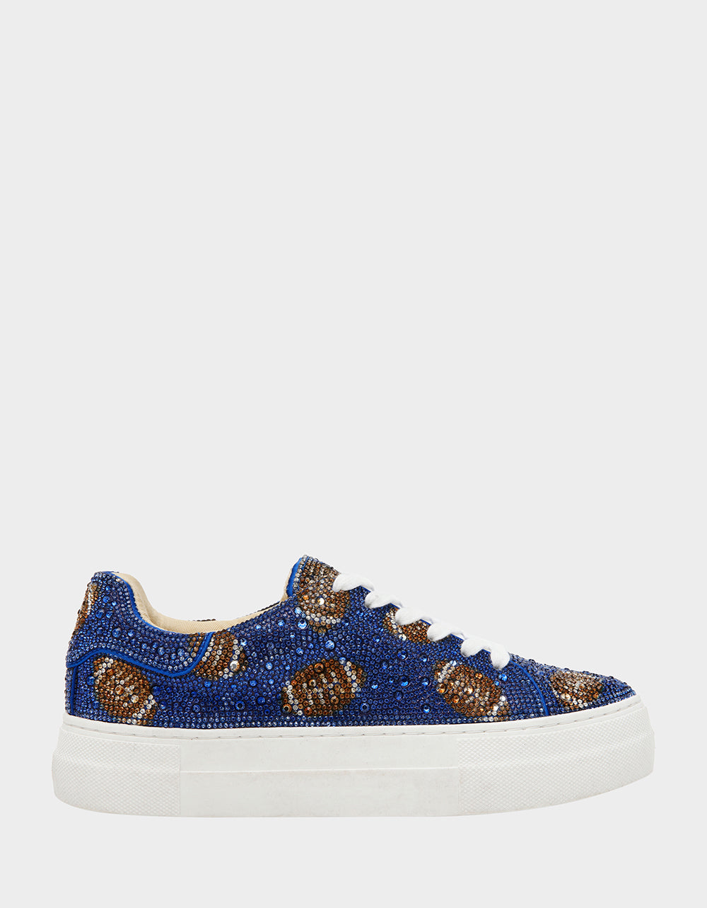 Sidny Blue Rhinestone Sneakers with Platform
