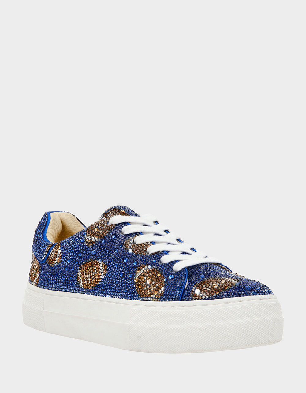 Sidny Blue Rhinestone Sneakers with Platform