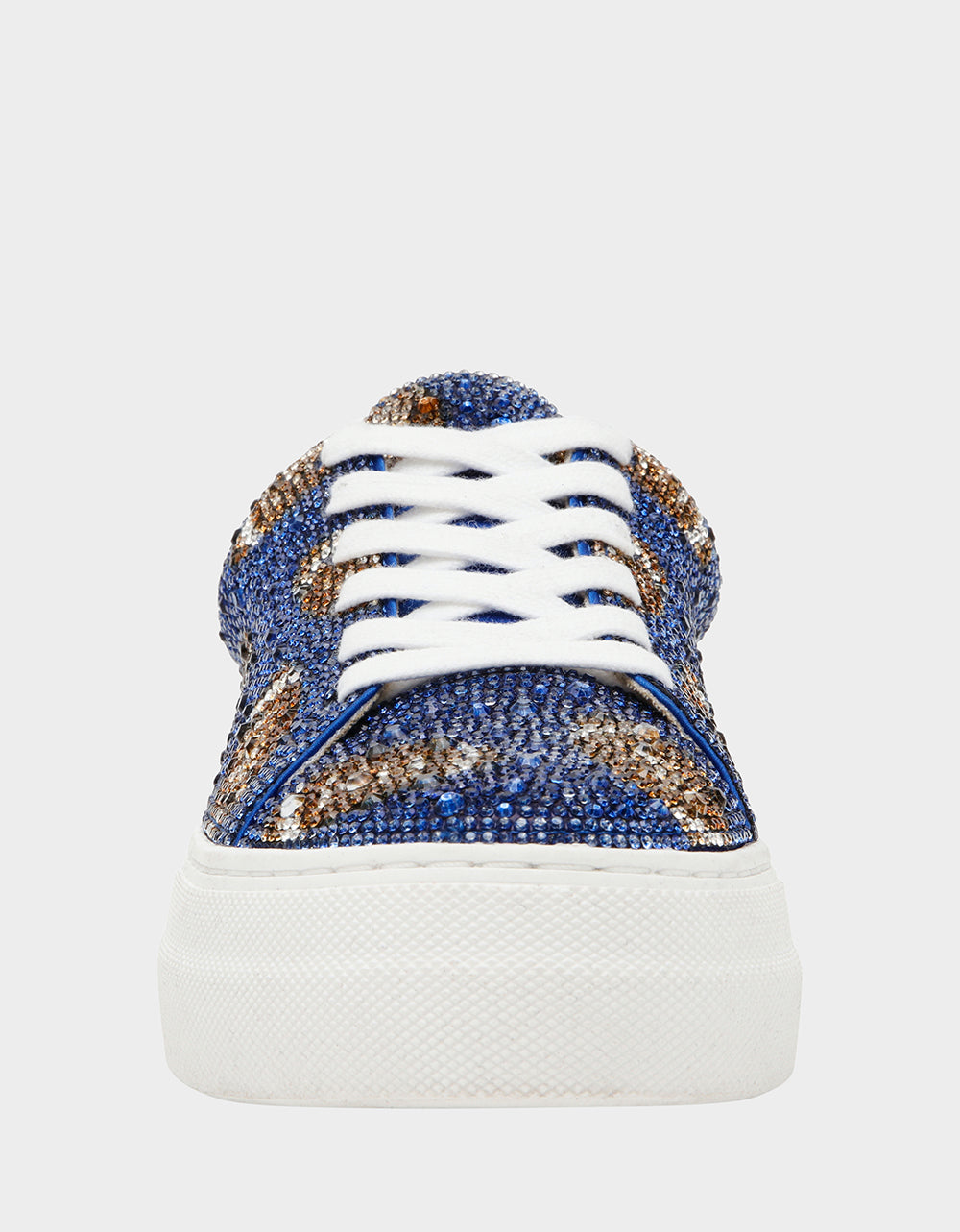 Sidny Blue Rhinestone Sneakers with Platform