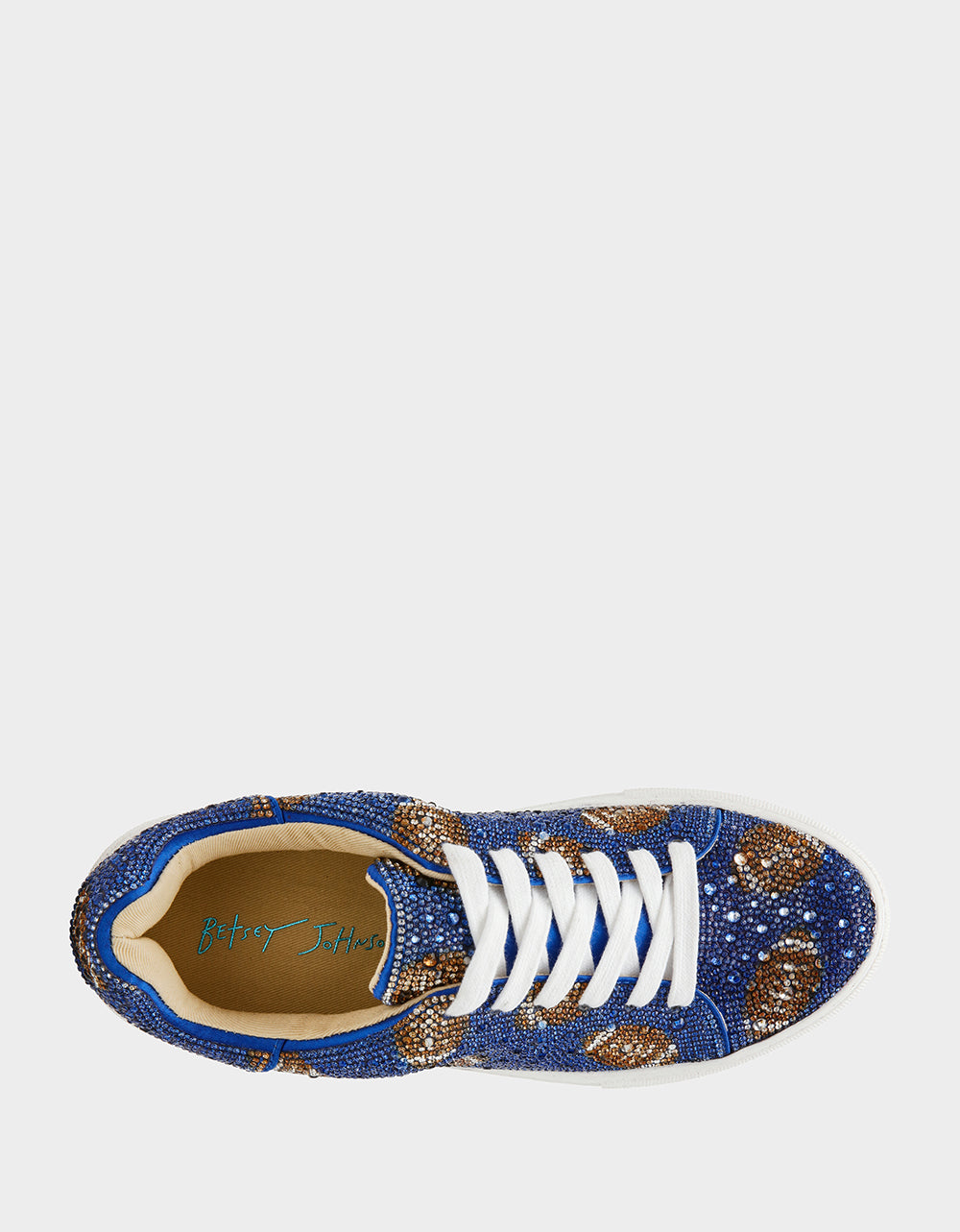 Sidny Blue Rhinestone Sneakers with Platform