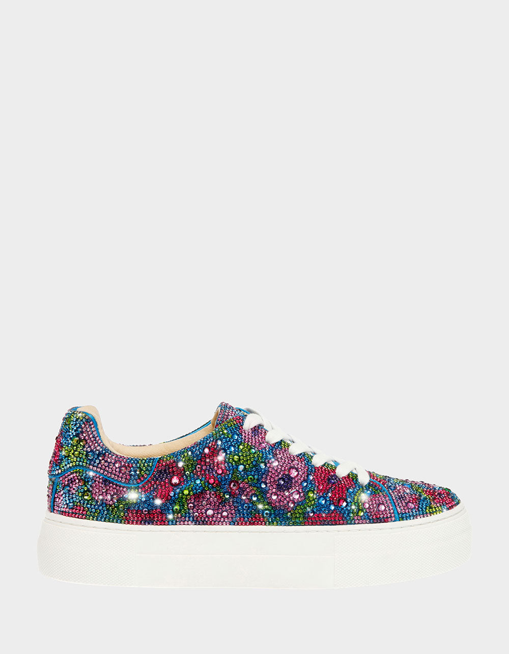 Betsey Johnson SIDNY Rhinestone Platform Sneakers in Blue Multi