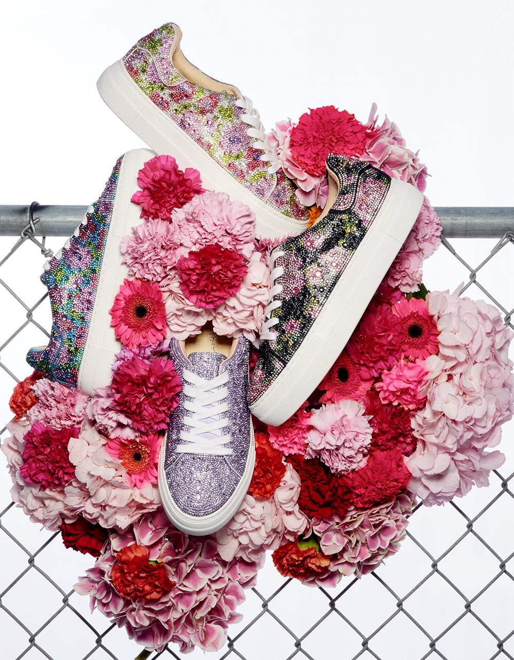 Betsey Johnson SIDNY Rhinestone Platform Sneakers in Blue Multi