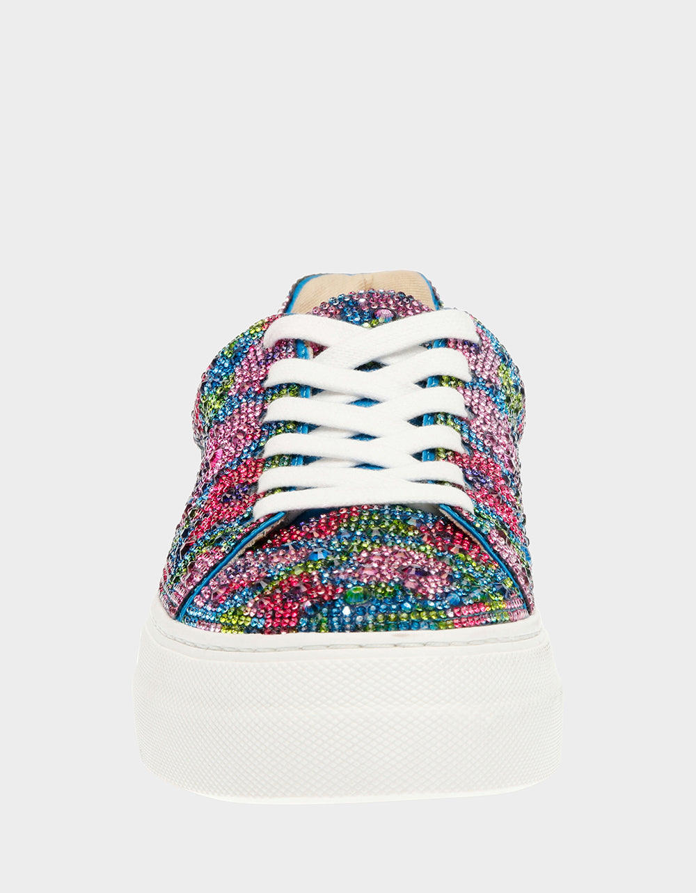 Betsey Johnson SIDNY Rhinestone Platform Sneakers in Blue Multi