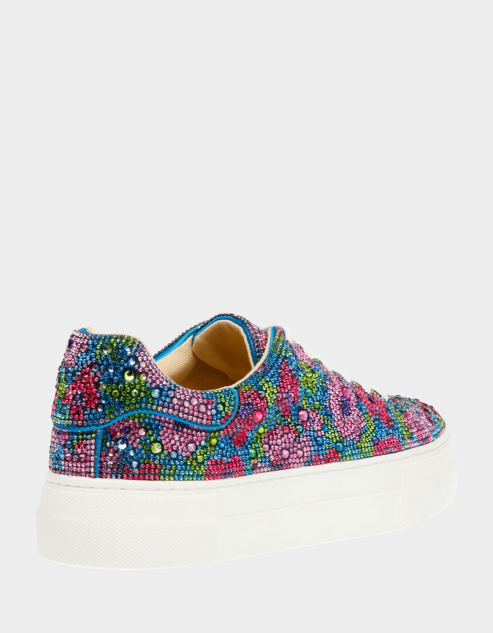 Betsey Johnson SIDNY Rhinestone Platform Sneakers in Blue Multi