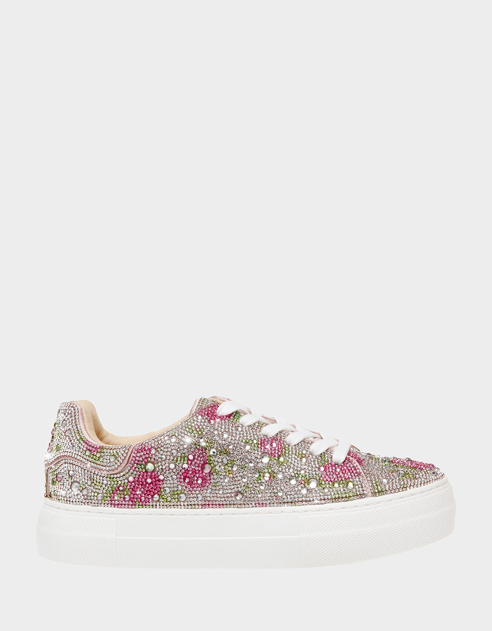 Betsey Johnson SIDNY Rhinestone Platform Sneakers - Sparkly Floral Design