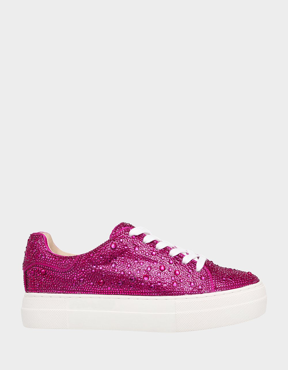 Betsey Johnson SIDNY Fuchsia Rhinestone Platform Sneakers