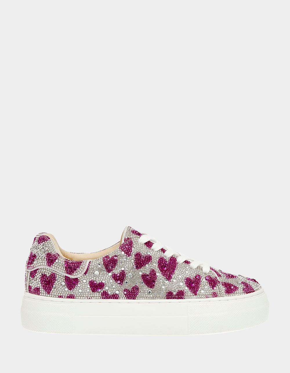 Betsey Johnson Sidny Rhinestone Heart Sneakers with Platform