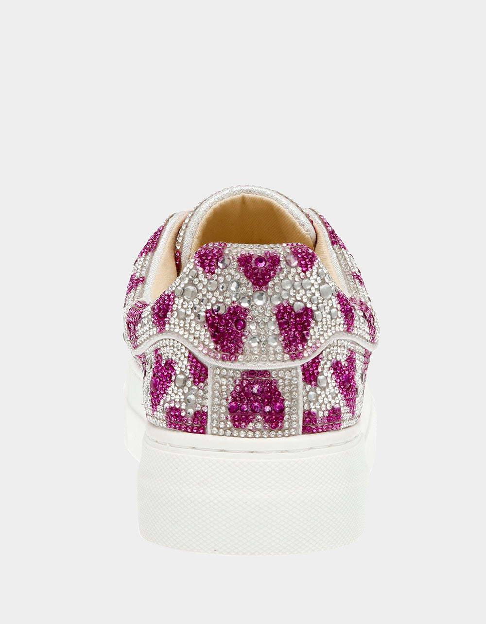 Betsey Johnson SIDNY Fuchsia Rhinestone Heart Sneakers