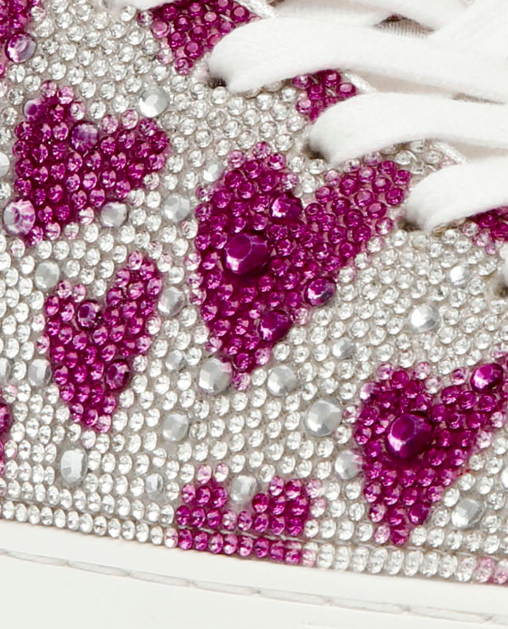 Betsey Johnson SIDNY Fuchsia Rhinestone Heart Sneakers