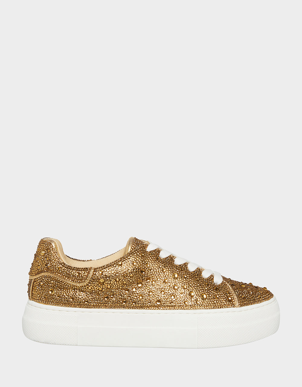 Betsey Johnson SIDNY Gold Rhinestone Platform Sneakers