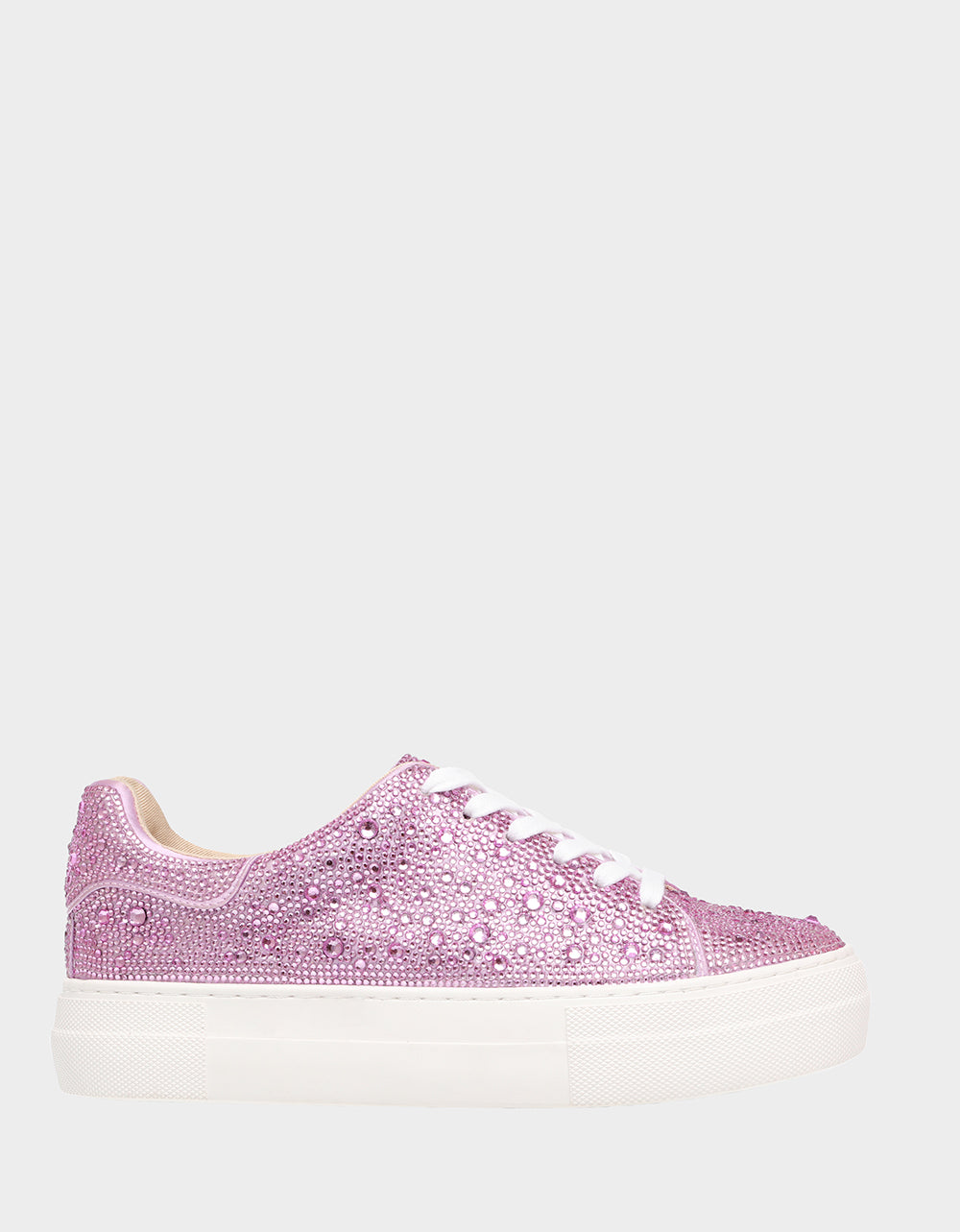 Betsey Johnson SIDNY Rhinestone Sneakers in Light Pink