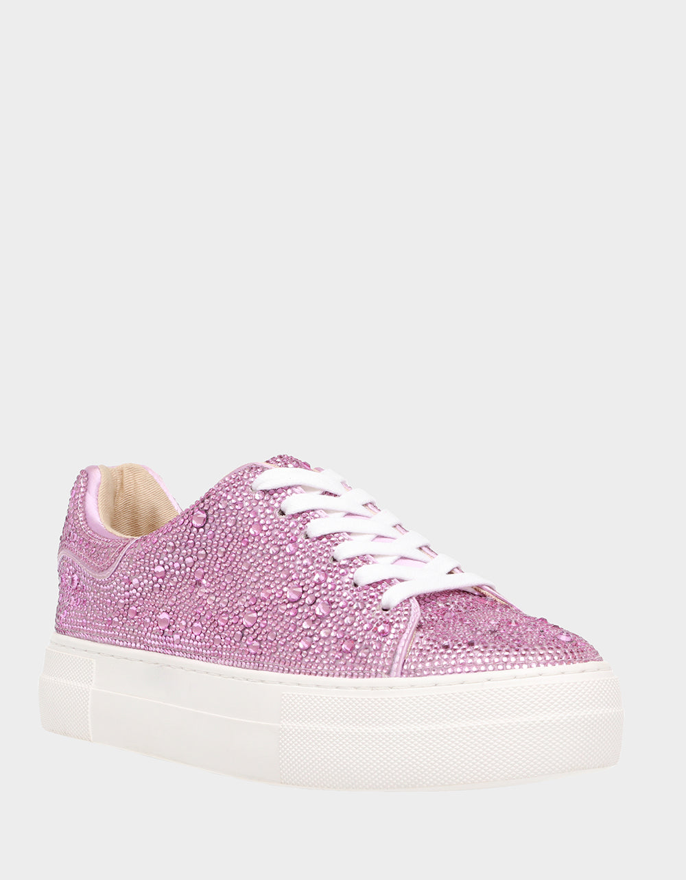 Betsey Johnson SIDNY Rhinestone Sneakers in Light Pink