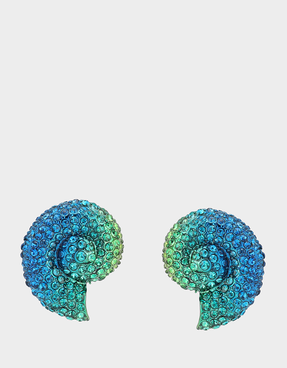 Light Blue Conch Shell Stud Earrings with Sparkly Stones | Betsey Johnson