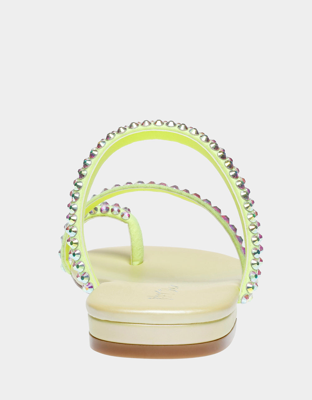 Betsey Johnson Silas Lime Sparkly Strappy Sandals with Toe Strap