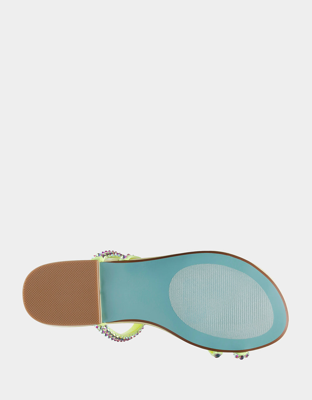 Betsey Johnson Silas Lime Sparkly Strappy Sandals with Toe Strap