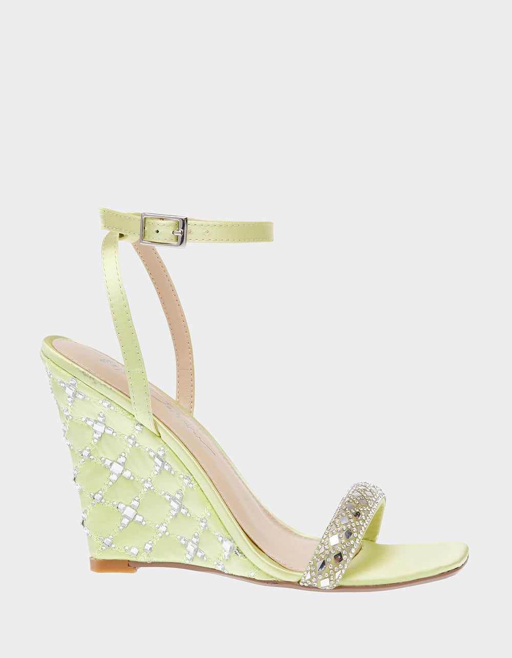 Betsey Johnson SIMON Rhinestone Wedge Heels - 4 Inch Elegant Party Shoes